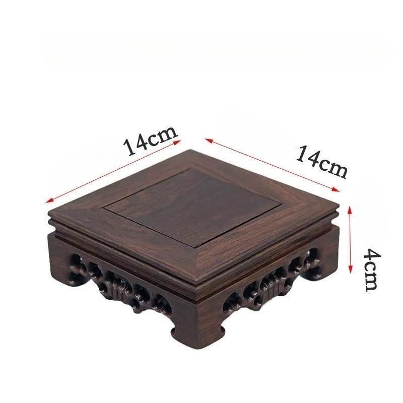 Retro Wooden Engraving Tea Tray Teapot Bases Bonsai Buddha Stand Fish Tank Pedestal Wooden Flowerpot Base Furniture Home Decor