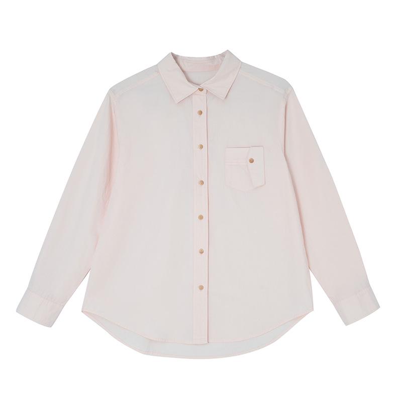 

Женская рубашка-кардиган с длинными рукавами и карманами из чистого хлопка Huang Zheng весна/лето 2025: Свободный крой, новый дизайн One Size