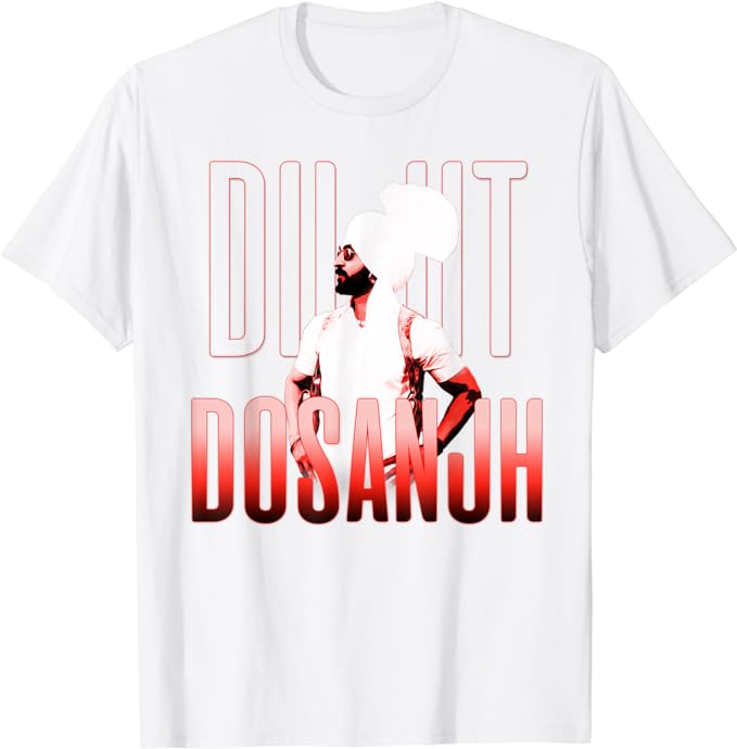 DILJIT DOSANJH | Punjabi Singer | Desi Apparel | Punjabi T-Shirt Music Lover Vintage Style Graphic Tee Tops Short Sleeve Blouses