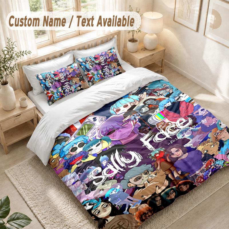 Sally Face Bedding Set, 1 Duvet Cover & 2 Pillowcases Soft Comfortable Bedroom Home Textile Decor