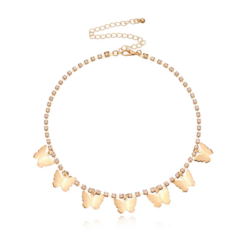 Bohemian Zircon Butterfly Pendant Necklace Choker Women Clavicle Chain Fashion Female Jewelry Girls Gift