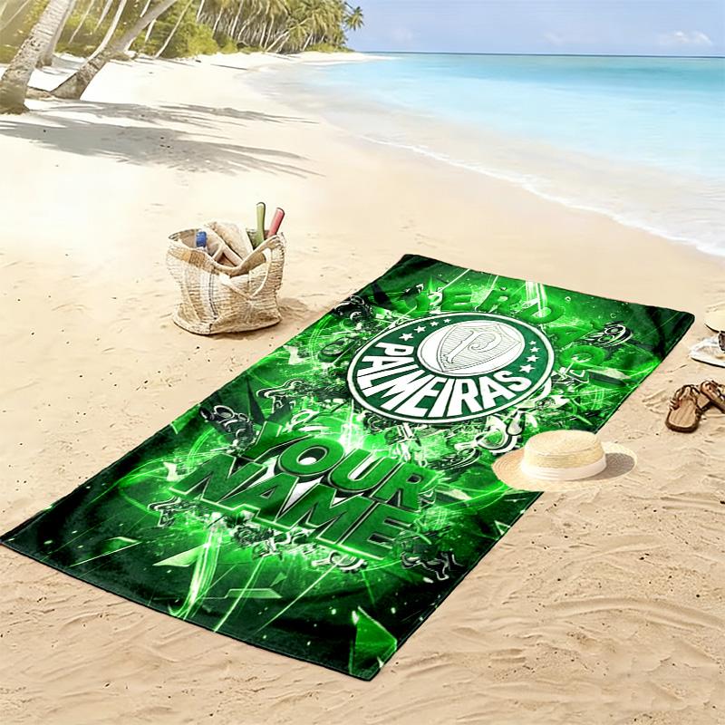 Name Custom SE Palmeiras logo Print Beach Towel, Large Soft Quick Dry Towel for Beach Camping Swimming