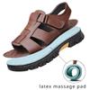 Summer Men's Roman Sandals Platform Soft PU Men's Slippers Peep Toe Non-slip Men Travel Beach Shoes Outdoor Hollow Out