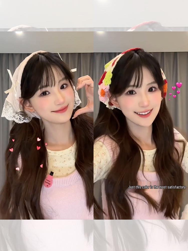 Women's Summer Silk Headscarf & Hair Tie - Pastoral French Seaside Style