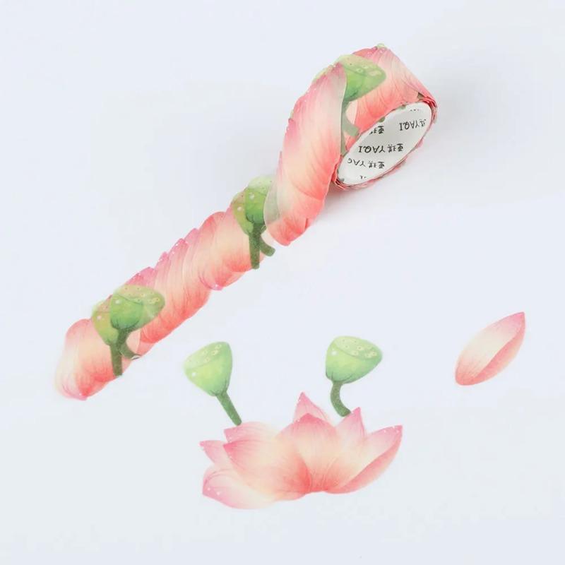 200PCS/Roll Flower Petals Tape DIY Scrapbooking Diary Paper Stickers Roll Cute Adhesive Paper Tape Stationery Sticker