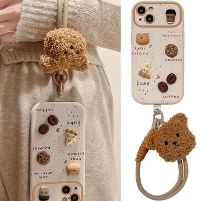 Splash Ink Coffee Bear Apple 14 ProMax Phone Case IPhone 15 New 13 Doll 12 Soft Cover 11 Silicone XR