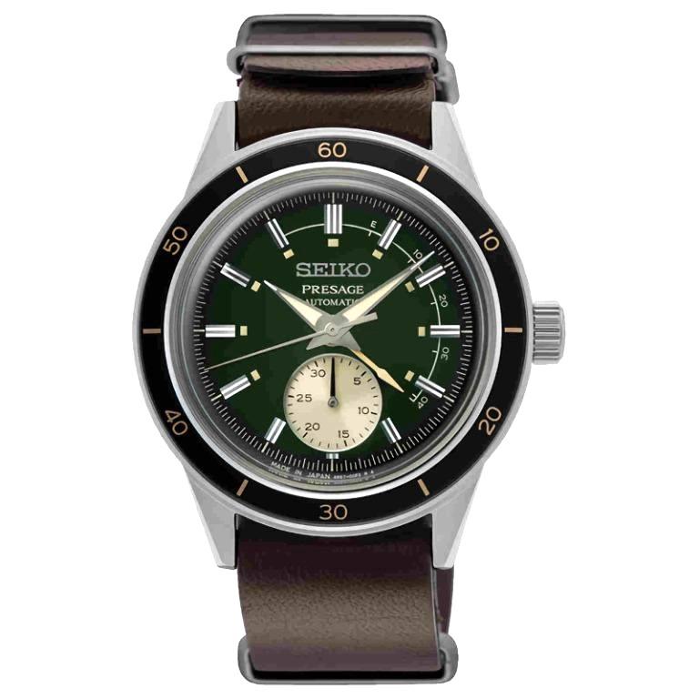 

SEIKO Presage Style 60 s Series SSA451 Автоматические мужские часы с темно-зеленым циферблатом SSA451J1