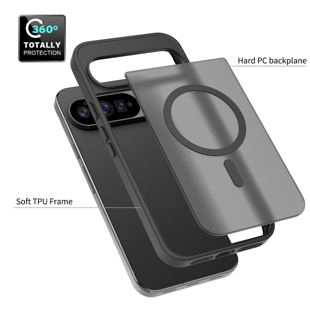 Skin Feel Magnetic Phone Case For Google Pixel 9 10 Pro XL Magsafe Wireless Charging TPU Frame Hard Plastic Back Cover Fundas