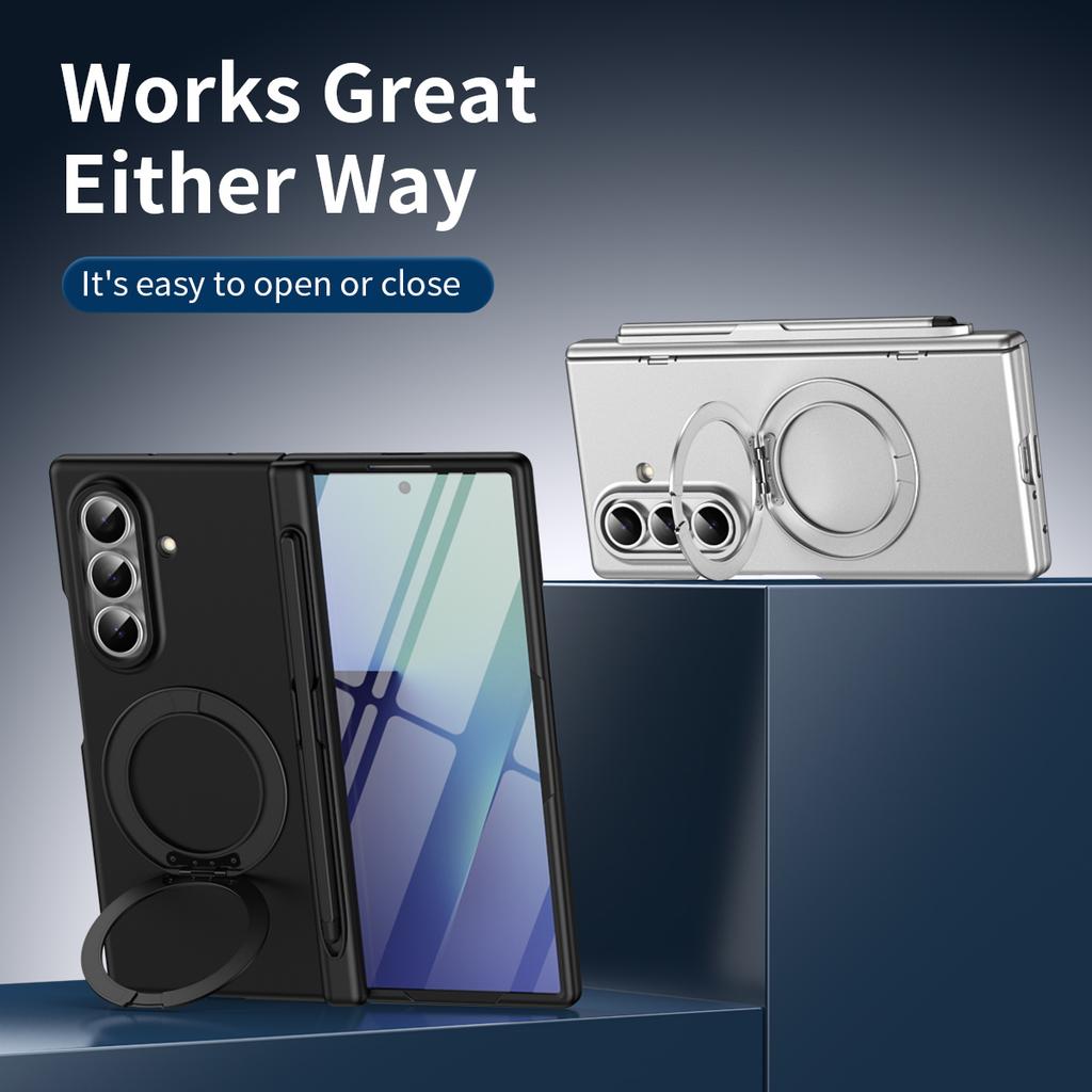 Pro Samsung Galaxy Z Fold 8 Pouzdro Pevný PC 360 Stojan s Kroužkem Magnetické Pero Pant Ochranný Zadní Kryt Pouzdro Pro Z Fold8 Telefonní Skořápka