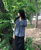 WIOE Roe Ribbon Check Blouse_Navy