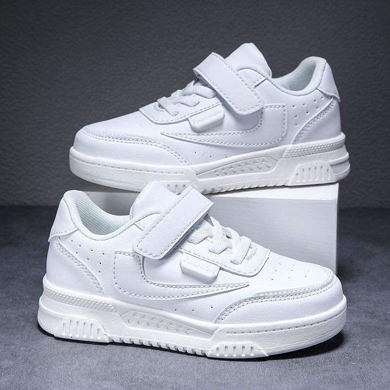 

Boys shoes children s sports shoes 2025 spring and autumn new campus waterproof and non-slip white shoes medium and large children s board shoes 28 yards/inner length 18.2cm