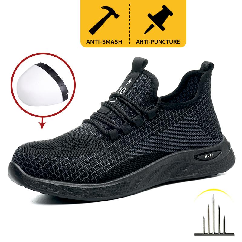 Men's Work Boots, Men's Safety Shoes, Breathable Work Sports Shoes, Men's Puncture And Smash Resistant Safety Shoes