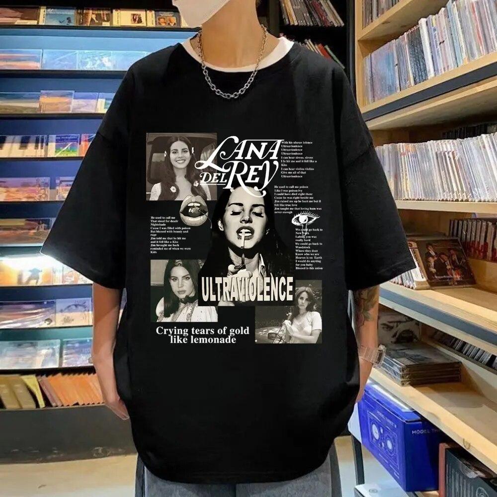 

Hot Singer Lana Del Rey T Shirt Ultraviolence Music Album Print T Shirts Unisex Women Hip Hop Vintage Oversized T-shirts Streetwear