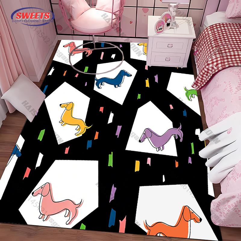 

Pet Lover s Carpet Cute Dachshund Print Rug Living Room Bedroom,Sofa Study Children s Room Decorative Mat Great Gift Multi-Sizes 40x60cm