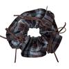 Retro Dunkles Karomuster Scrunchie für Damen: 2025 Modisches, Vielseitiges, Hochelastisches Haargummi