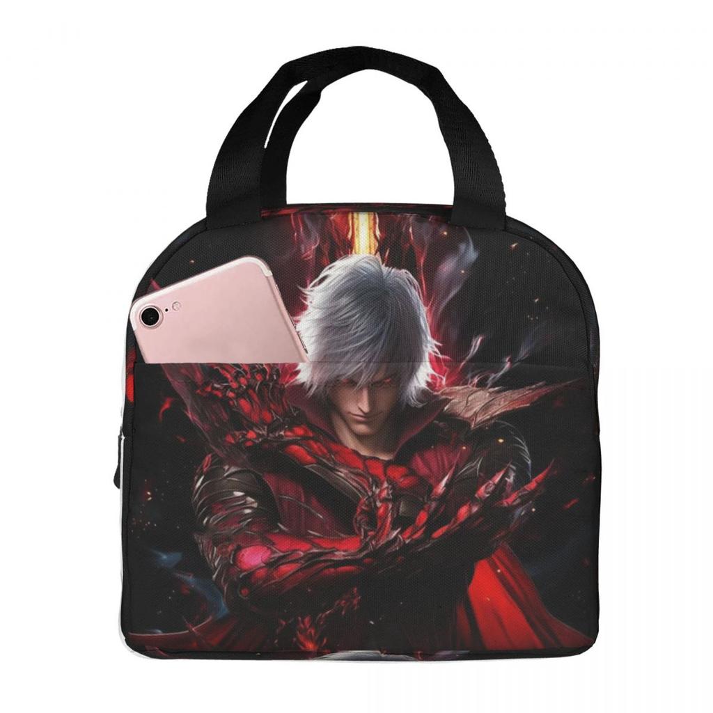 Devil May Cry Game Insulated Lunch Bag for Women Children Portable Food Boxes Thermal Lunch Box Tote