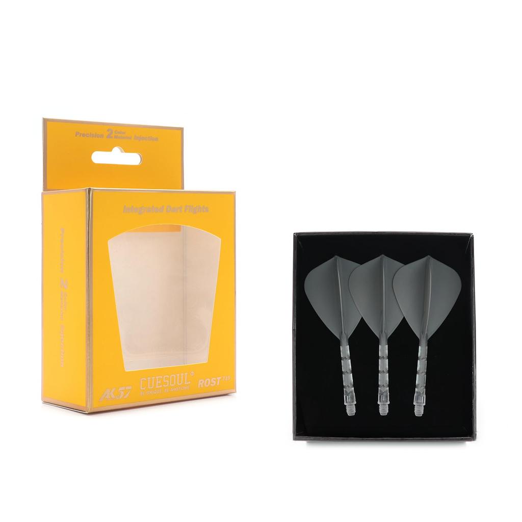 CUESOUL ROSTAK57 T19 Series Mixed Shaft Integrated Kite Shape Set of 3 Two-Tone Dual-Material Flights, Series, (Gray) CS-AK57FZ11-8L