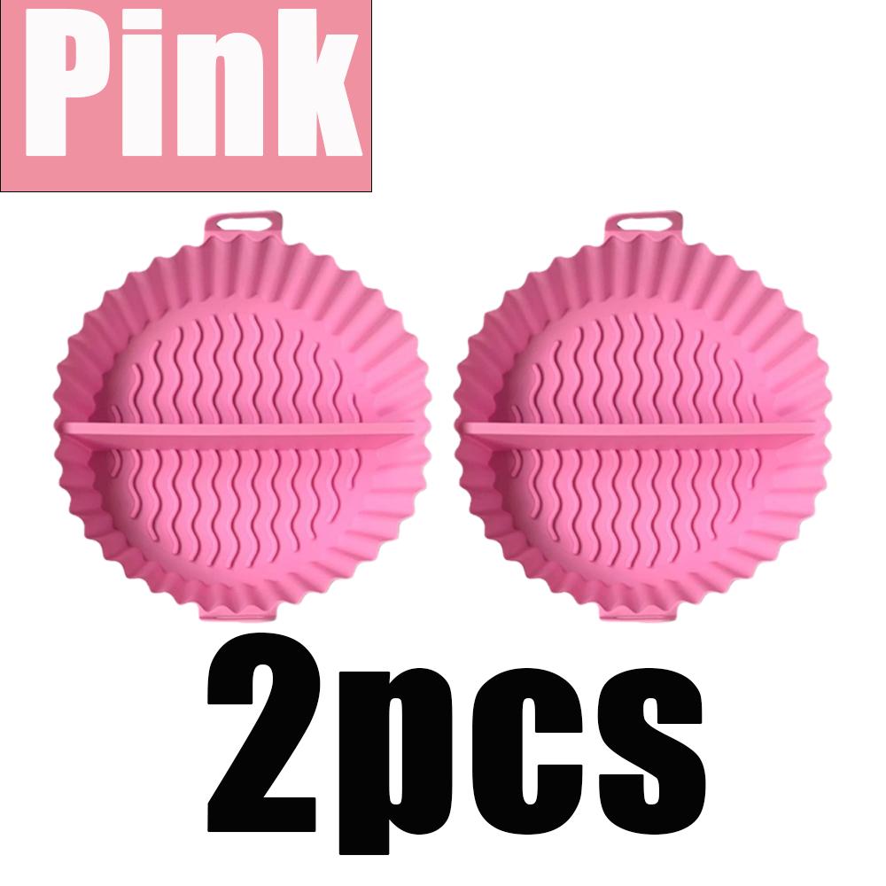 Air Fryer Silicone Baking Tray High-Temperature Resistant Foldable Baking For Pizza Chicken Wings French Fries Kitchen Accessory