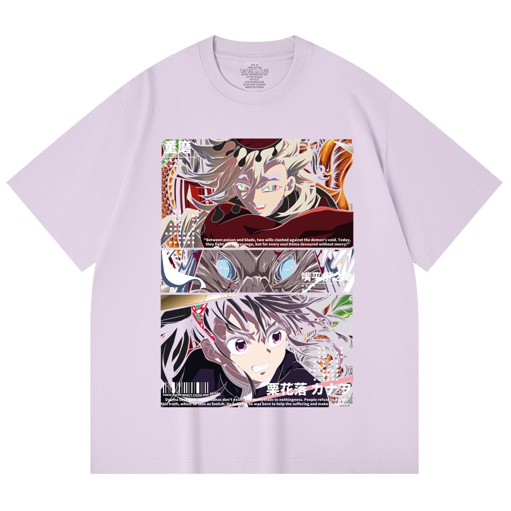 230 Gsm 100% Cotton Demon Slayer V30 Kanao x Doma Print Unisex Heavy Cotton T Shirt