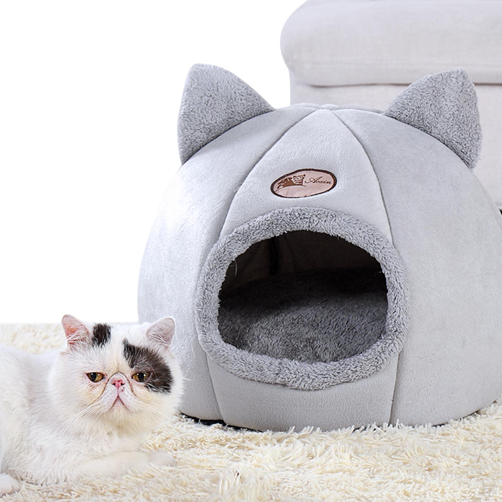 

Cat Cave Bed with Blanket Warm Cave Nest for Indoor Cats Kittens and Small Pets China Mainland