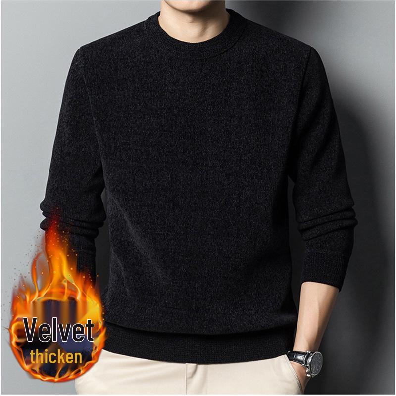 

Men s Chenille Fleece One-Piece Knitwear: Thickened Warm Winter Woolen Base Layer Sweater 185/XXXL for 170-185 lbs
