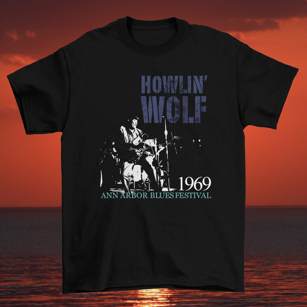 Фестиваль блюза в Анн-Арборе Рубашка Howlin Wolf Классическая черная Унисекс S-2345XL 1G0154 Унисекс футболка S