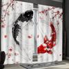 Set Of 2 Curtains Featuring Koi Fish Cherry Blossoms Designed Japanese Ukiyoe Theme Bedroom Curtain With Room Darkening Polyester Perfect For