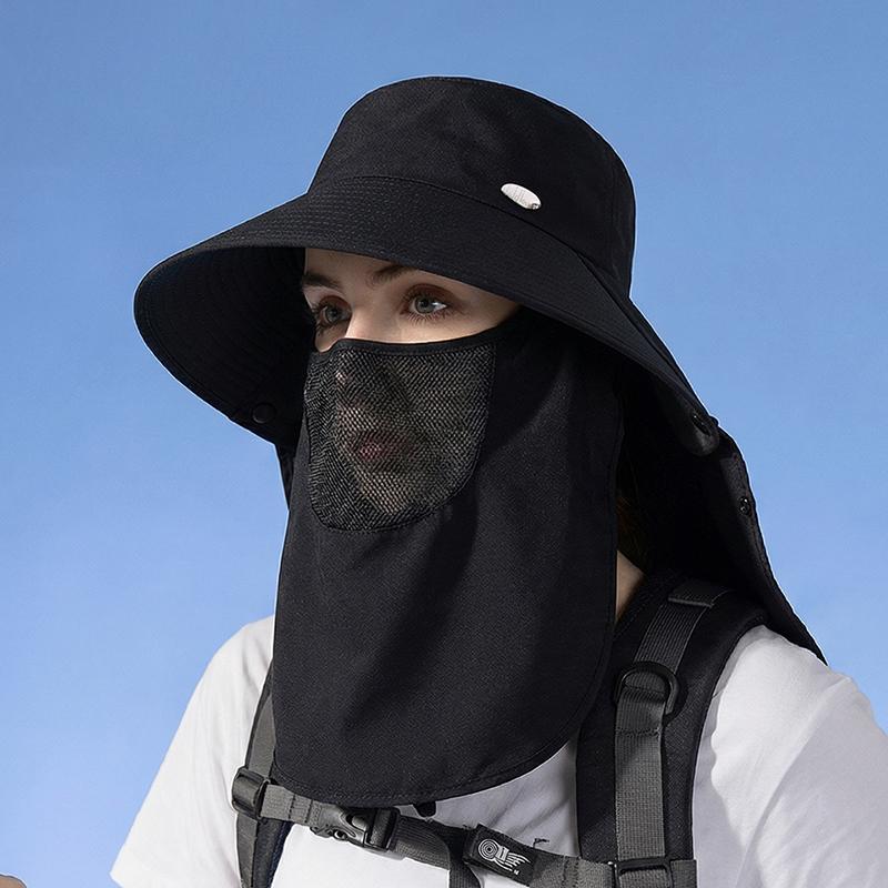 6184-New spring and summer women's outdoor cycling detachable face mask sun hat withwidebrim,shawl-likeheadcover, neck protector