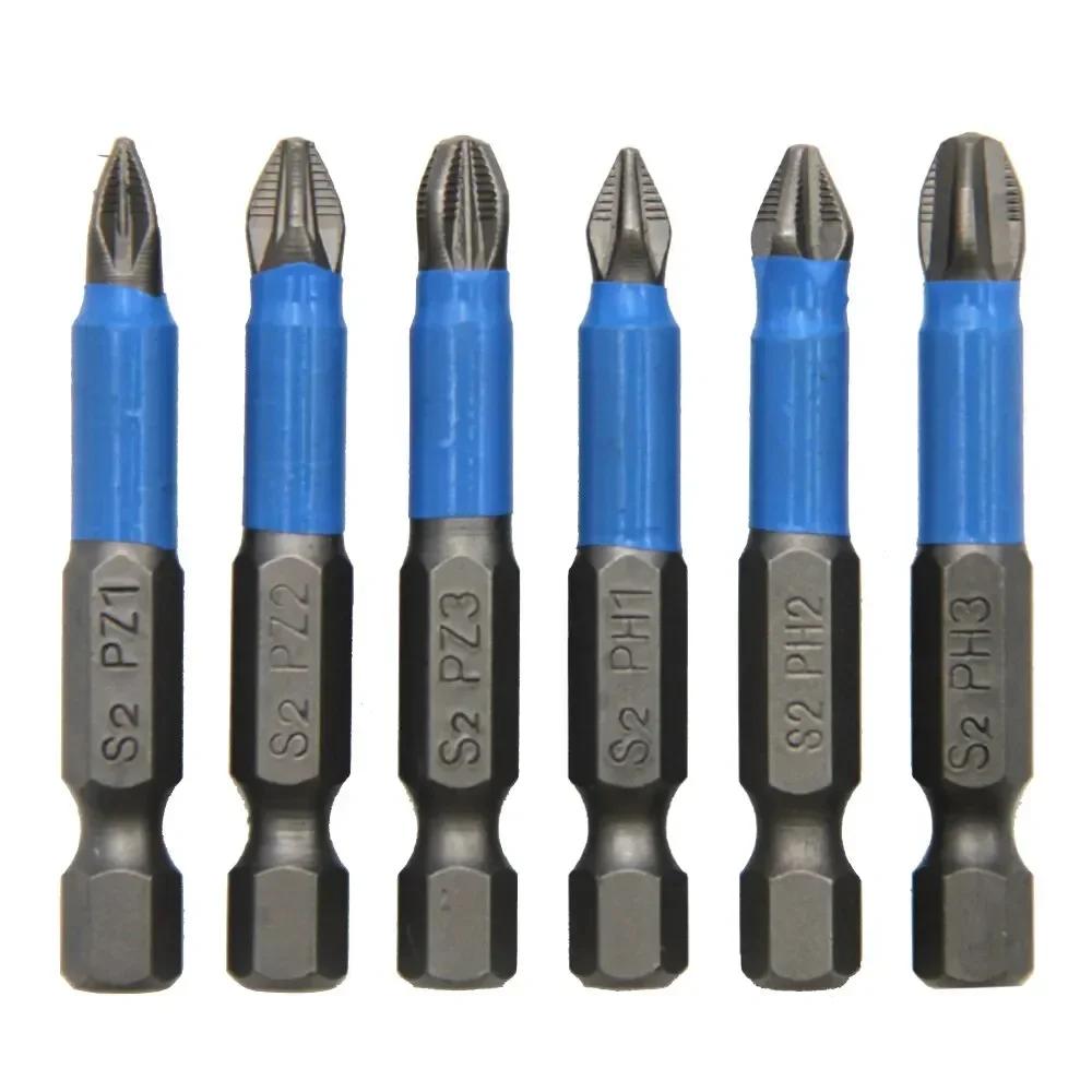 Hexagonal Handle 6pc Anti Slip Screwdriver Head Cross Electric Screwdriver Tool Set PH1/PH2/PH3/PZ1/PZ2/PZ3