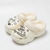 New velvet hole shoes women's winter non-slip outer wear cotton shoes heightened thick-soled home removable cotton slippers