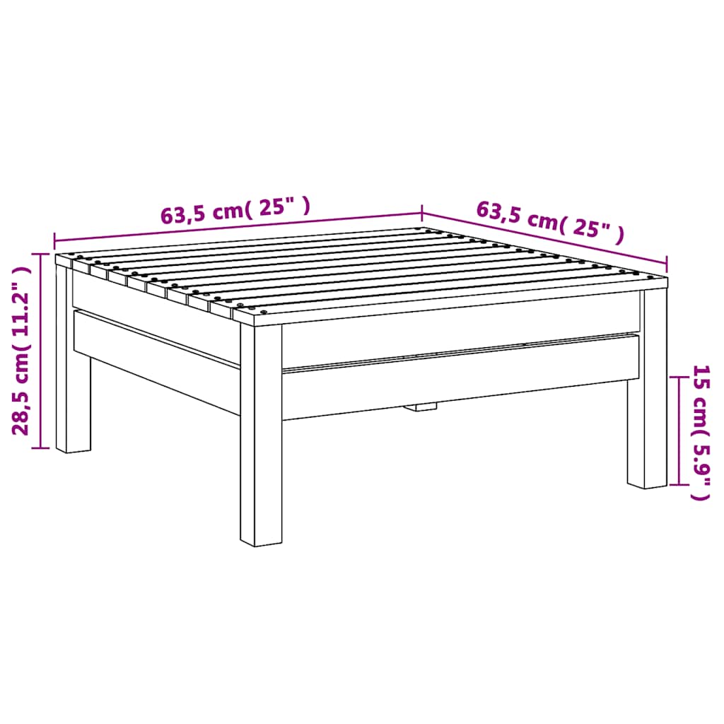 Vidaxl Garden Footstool, White, Solid Pine Wood