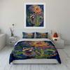 Raccoon Floral Art Decor Soft Comfortable Duvet Cover Bedding Set Included 1*Duvet Cover & 2*Pillowcases, Gift