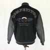 USED/Made In Japan MACHOPE Leather Sleeve Stadium Jacket Men M Black cBH552