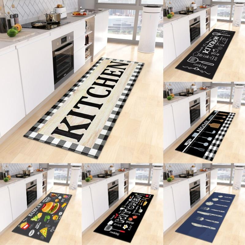Kitchen Floor Mat Doormat for Living Room Bedroom Door Balcony Decorative Floormat Non-slip Long Strip Area Carpet
