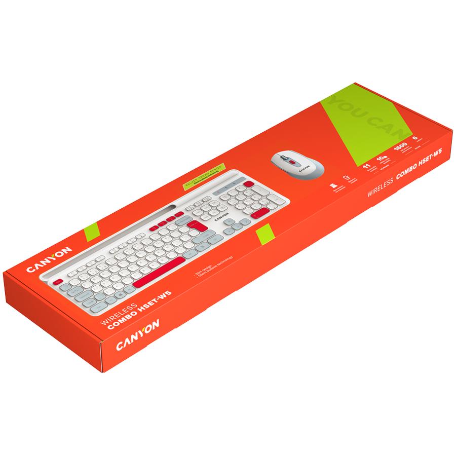 CANYON HSET-W5 Wireless Keyboard and Mouse Set White