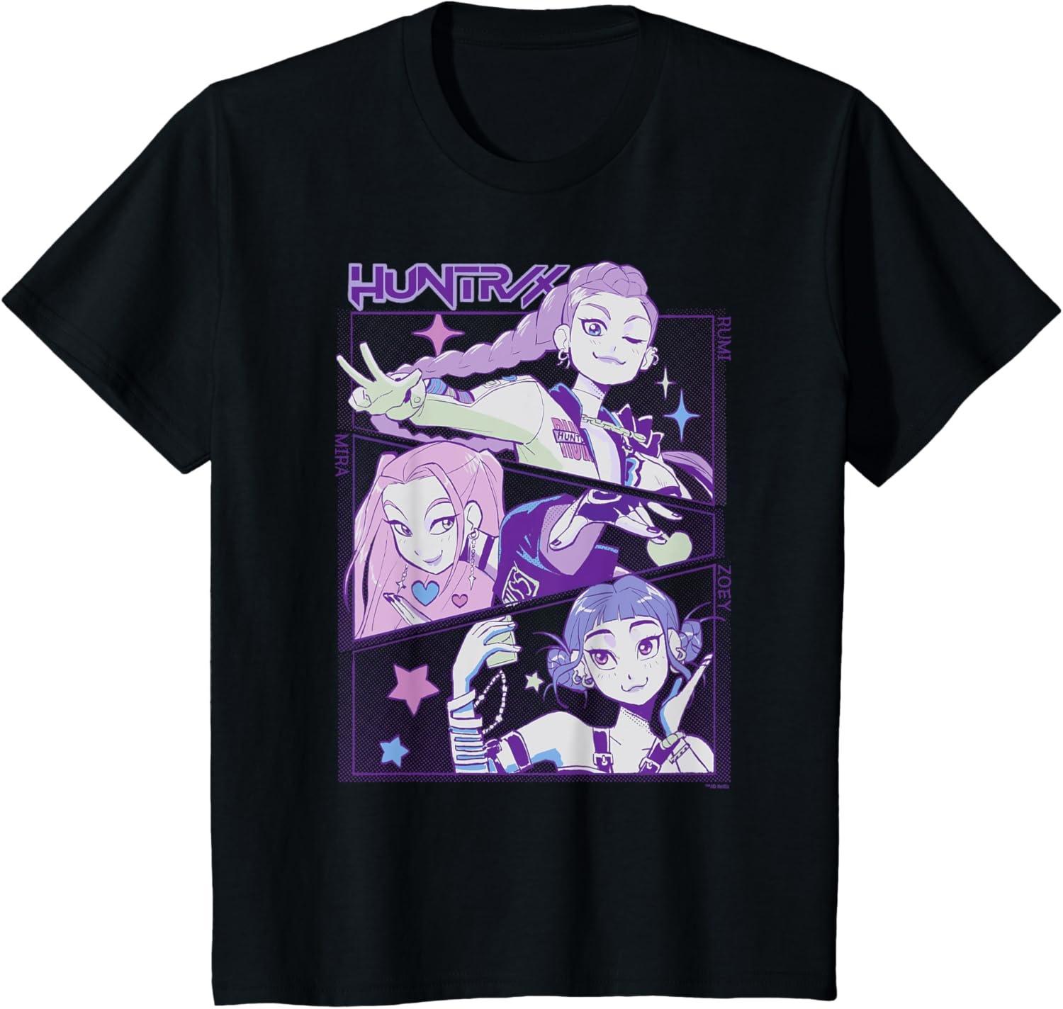 

KPop Demon Hunters printed Malaysian TK hot selling fashionable round neck children s T-shirt 160cm