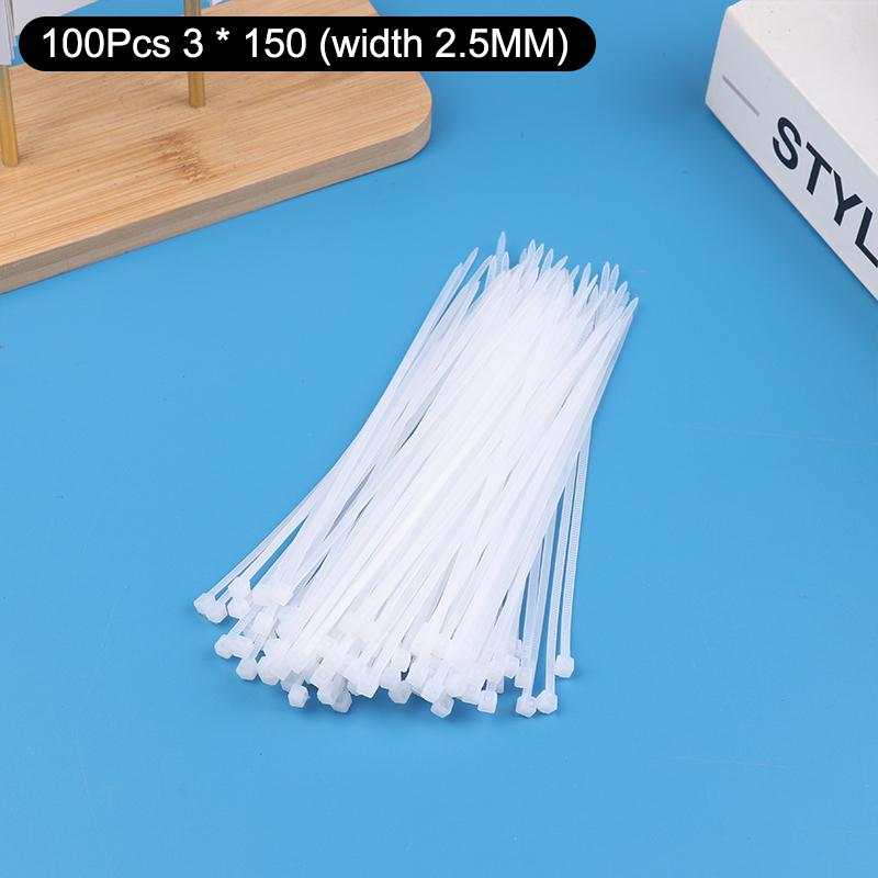 100/500 Stück Selbstverriegelnde Kabelbinder Kunststoff Nylon Verstellbar Kabel Befestigungsschlaufe Zuhause Büro Draht Reißverschlussbinder