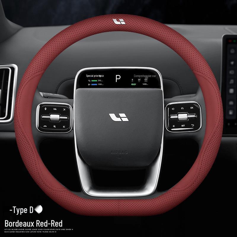 Genuine Leather Steering Wheel Cover for L6-L9 and Ideal ONE Car Interiors
