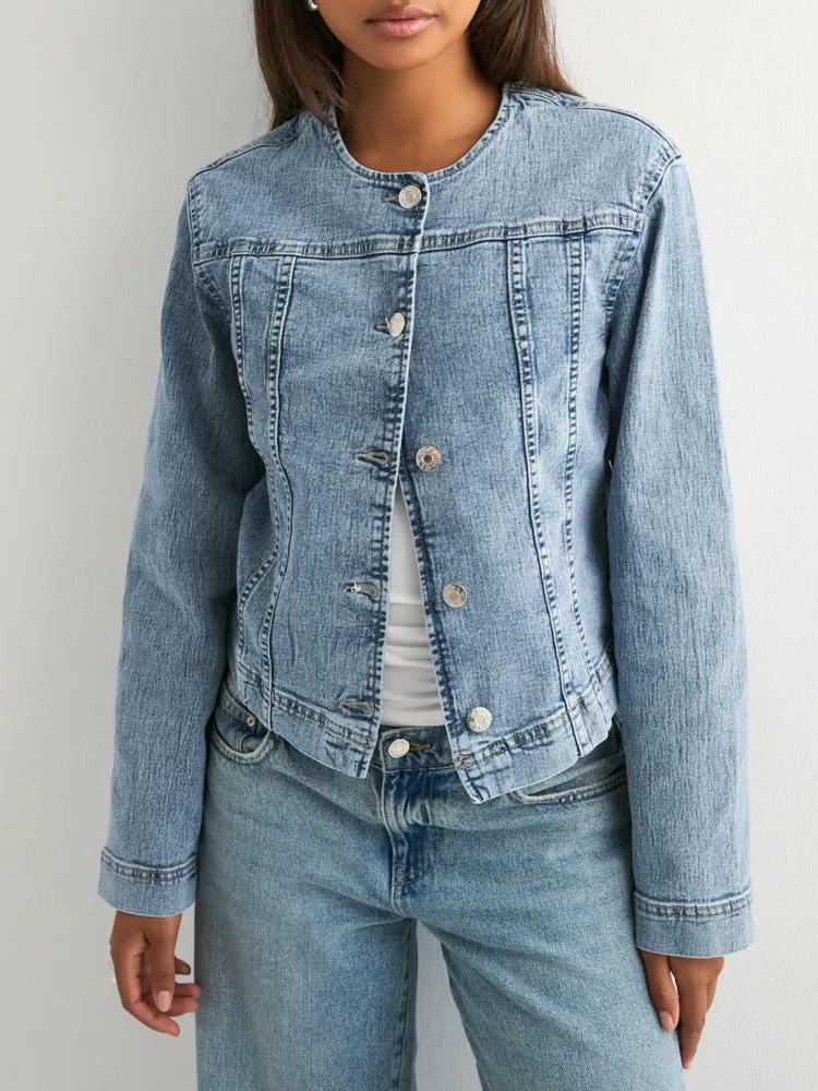 Women's Heavy Wash Casual Denim Jacket