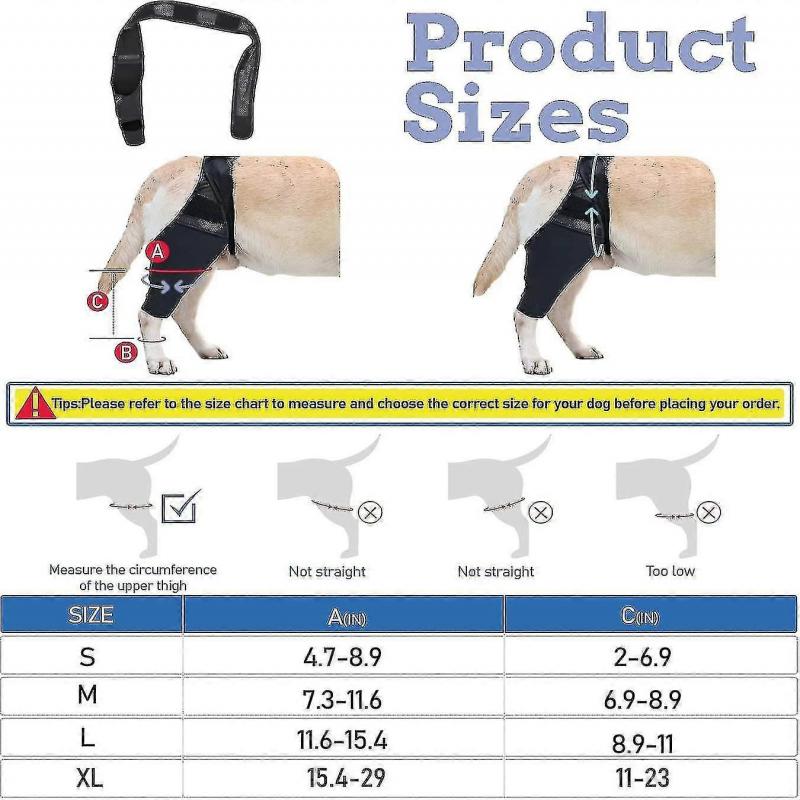 Hunde Kniebandage Hunde Beinbandage für gerissenes ACL Hinterbein Hunde Hüftstützbandage, Verstellbare Hinterbeinbandagen für Hunde, Haustier Kniebandage