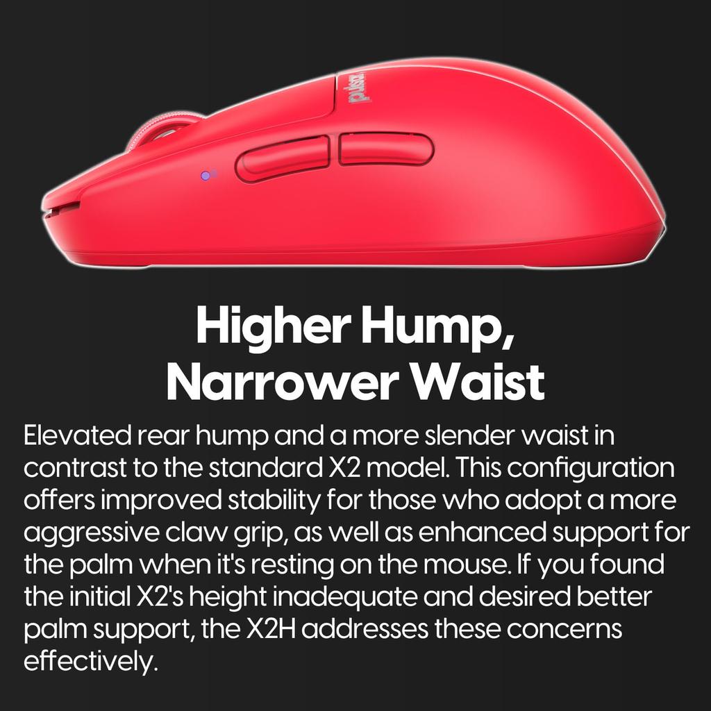 Pulsar Gaming Gears X2H Mini Wireless Gaming 26000 DPI Optical PAW3395 Mouse, Ultra-Lightweight 52g, Ambidextrous, 2.4Ghz, 1ms, Sensor,