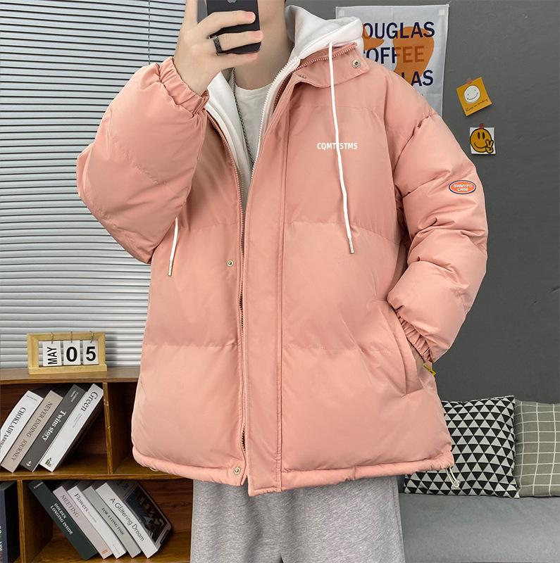 Fake Two-piece Padded Jacket Boys Brand Teen Splicing Flow Winter Thickened Padded Jacket Hooded Padded Jacket