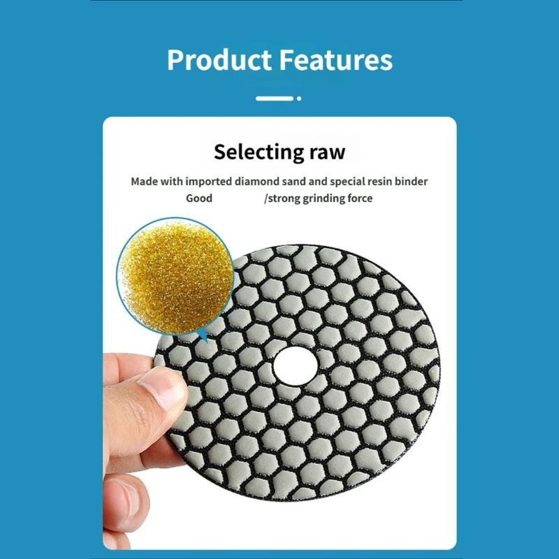 6PCS 80mm Diamonds Polishing Pads Polishing Discs For Marble Granites Stone With Strong Adhesive And No Burn Mark