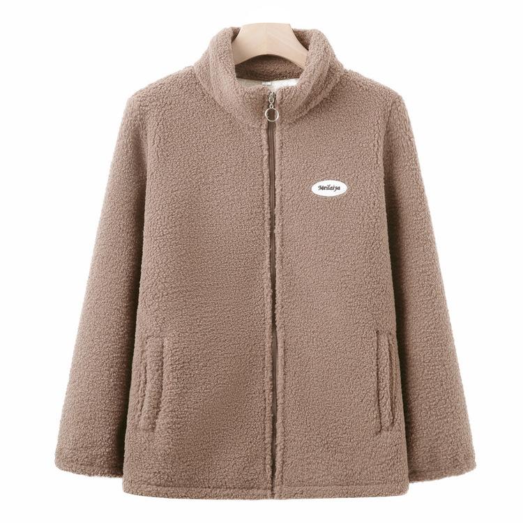 Nový Zimní Plus Sametový Zesílený Teplý Bavlněný Kabát Velká Velikost Matka Jehněčí Samet Volný Podzimní a Zimní Jehněčí Peletová Bunda