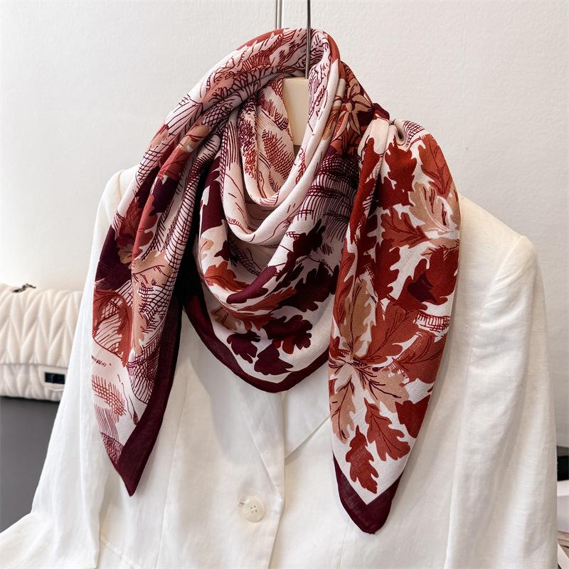 2026 New Flower Print Satin Square Silk Scarf for Women Muslim Hijab Lady Neckerchief Shawl Wraps Headband Handle Bag Ribbon