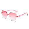 Stylish Ladies Cat Ear Sunglasses - Retro Frameless Jelly Transparent Design