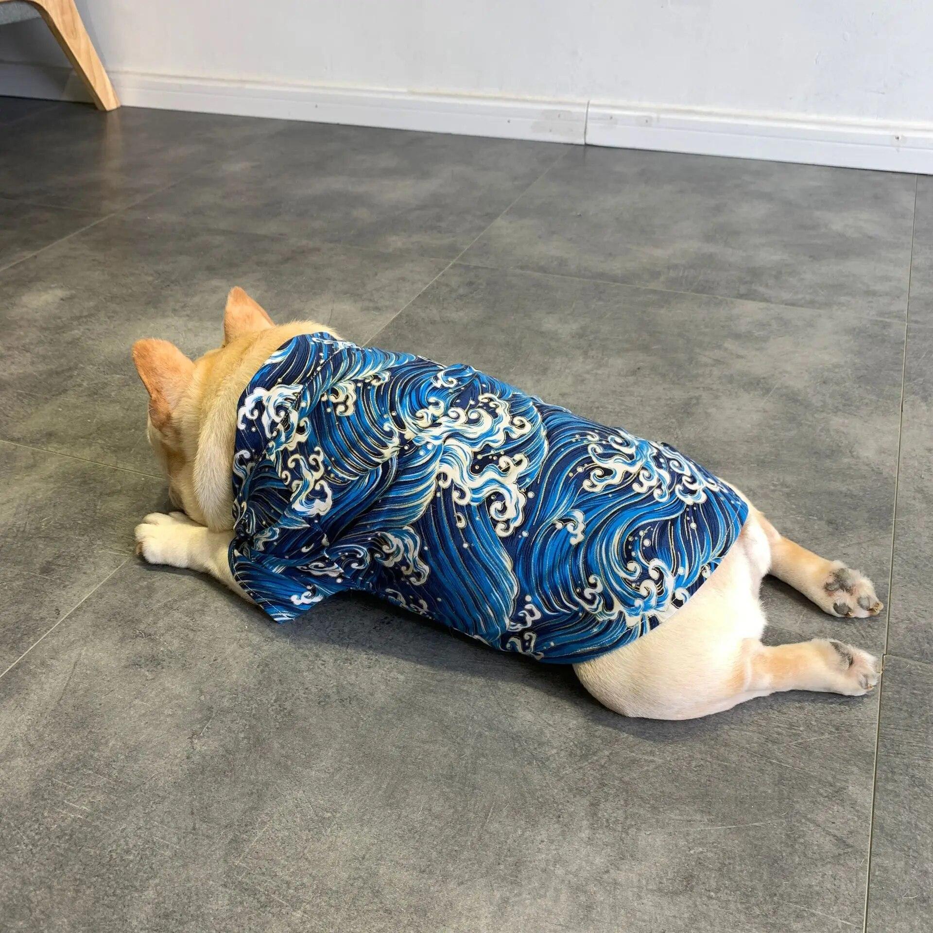 

Японское кимоно для домашних собак, французское боевое сиба-ину, корги, шнауцер, Тедди, мопс, коррида, бишон, одежда для щенков, роскошная одежда для собак