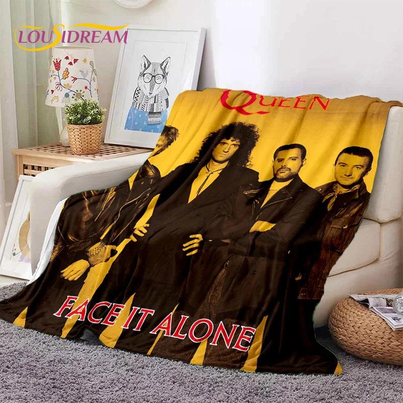 Klassiker Queen-Rockband Freddie Weiche Flanelldecke für Betten Schlafzimmer Sofa Picknick, Überwurfdecke zum Zudecken Outdoor-Freizeit Geschenk