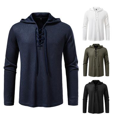 Mens Hoodie Pullover Tops Long Sleeve Henley Shirts Casual Hooded Tee Shirt with Drawstring Hoodies T-Shirt Athletic Workout Jersey Sweatshirt for Men