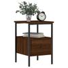 Nightstand Brown Oak Effect 34 X 36 X 50 Cm Engineered Wood